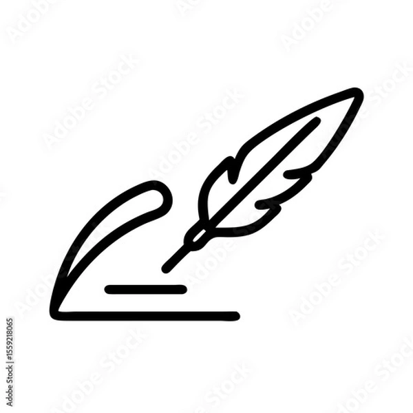 Obraz Quill pen writing on paper icon representing Human Rights Day and justice  