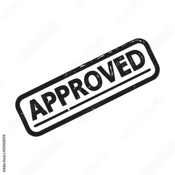 Obraz Approved stamp mark in black and white for document verification  
