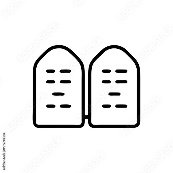 Obraz Stone tablets depicting laws as an icon representing justice  