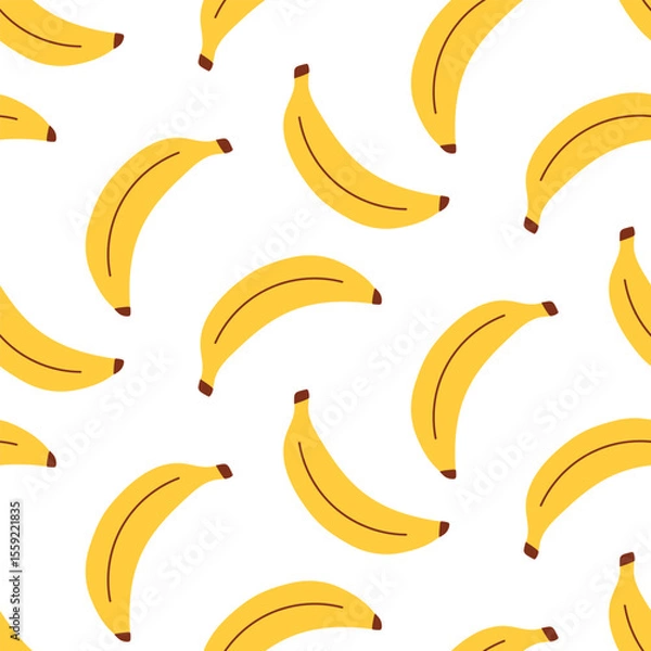 Obraz Banana cartoon fruits seamless pattern background