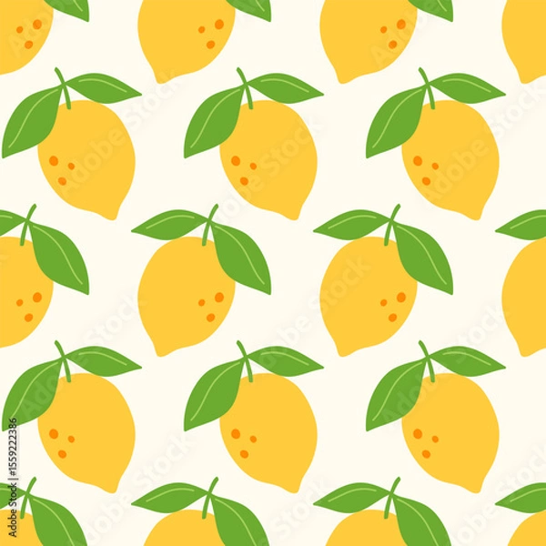 Obraz Lemons citrus fruits seamless pattern background