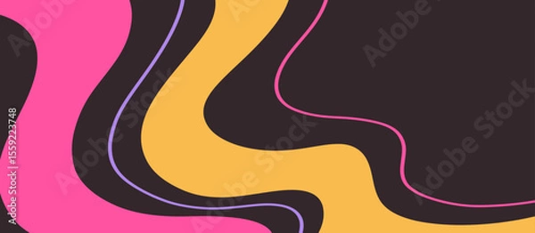 Obraz Twisted distorted color groovy banner background