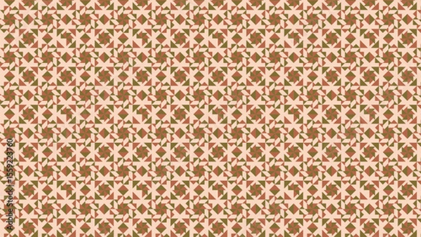 Fototapeta Aztec seamless geometric pattern with tribal ethnic shapes in earthy tones, abstract modern vector design for textile, packaging, wallpaper, wrapping, digital print, fabric and surface pattern design