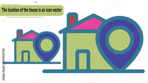 Obraz The location of the house is an icon vector