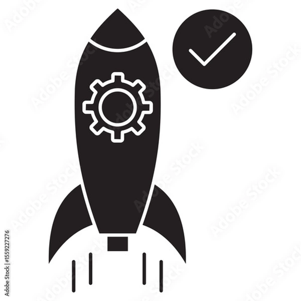 Fototapeta Launch Readliness icon, Ready for Takeoff Ensuring Seamless Launch Execution, From Planning to Launch Mastering Readiness for Success, vector