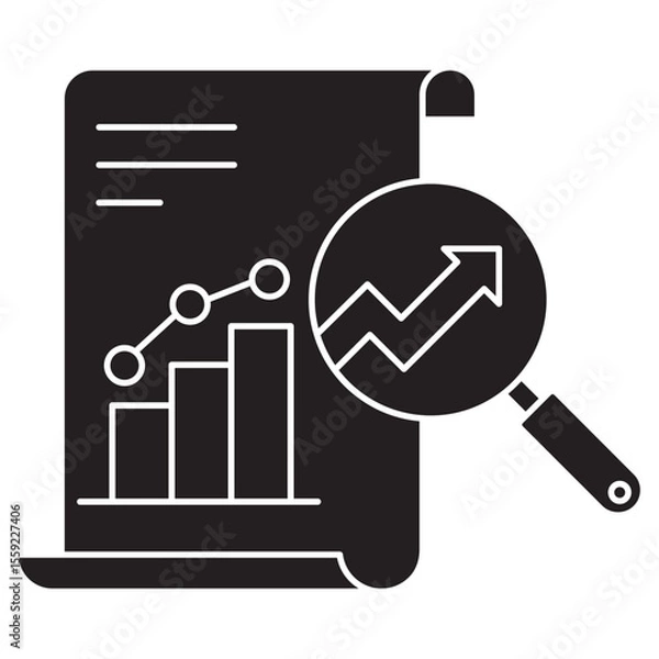 Fototapeta  Growth Reporting icon, Tracking Success Unleashing Insights with Growth Reporting, Data-Driven Decisions Visualizing Business Growth Effectively, vector