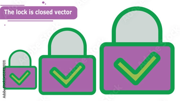 Obraz The lock is closed vector