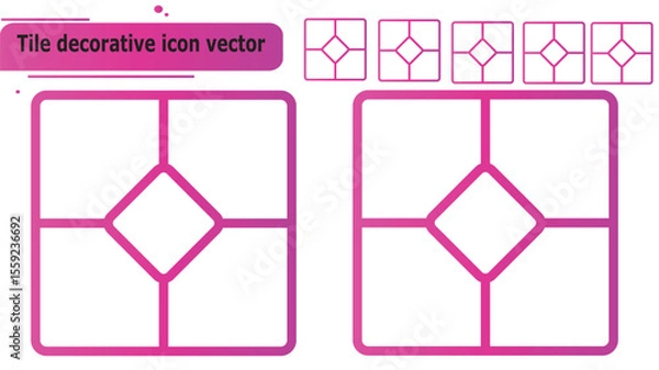 Obraz Tile decorative icon vector