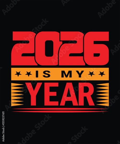 Fototapeta Bold 2026 new year typography design perfect for party themes and celebration