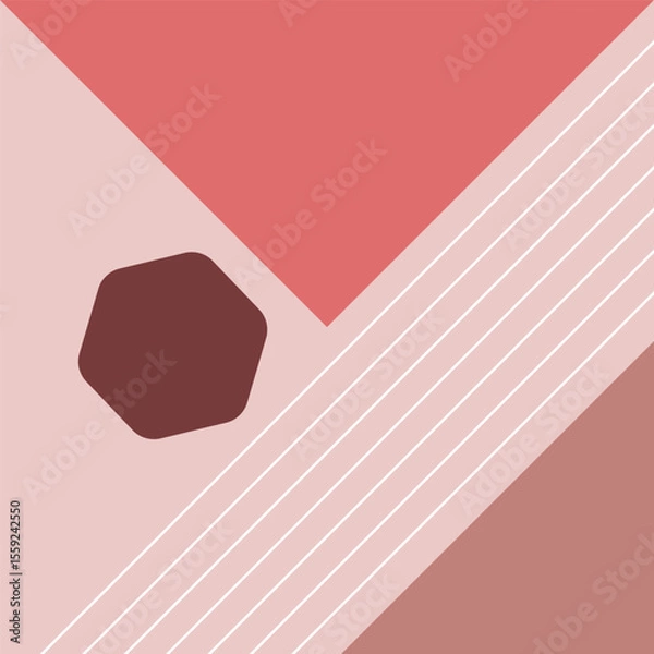 Fototapeta Geometric shape aesthetic modern striped linear minimal element pastel color, vector art illustration.