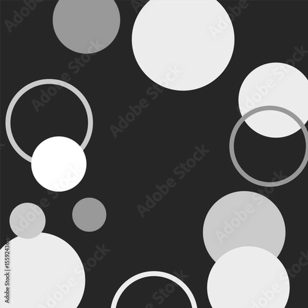 Fototapeta Geometric shapes set in minimalist gray style, vector art illustration.
