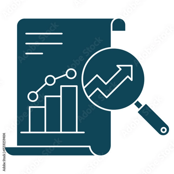 Fototapeta Growth Reporting icon, Tracking Success Unleashing Insights with Growth Reporting, Data-Driven Decisions Visualizing Business Growth Effectively, vector