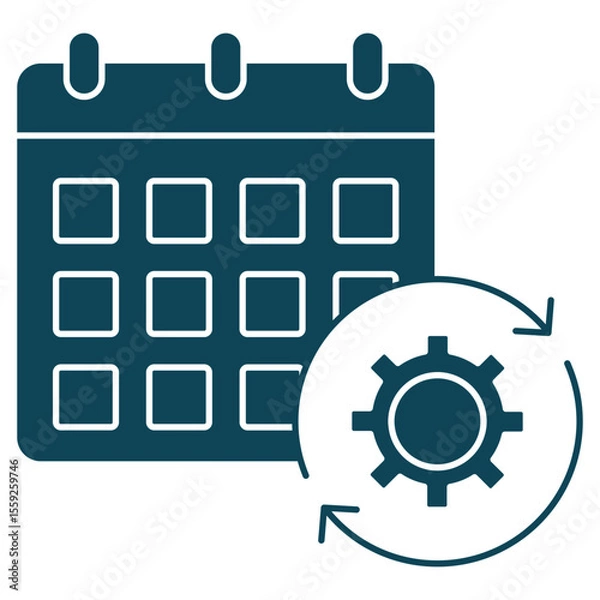 Fototapeta Workflower Calendar icon, Streamline Your Schedule with a Smart Workflow Calendar, Organize, Plan, and Execute: The Power of Workflow Calendars, vector