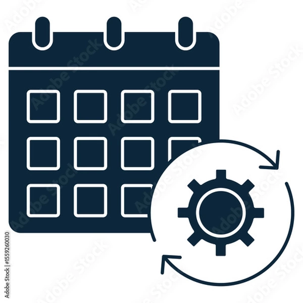 Fototapeta Workflower Calendar icon, Streamline Your Schedule with a Smart Workflow Calendar, Organize, Plan, and Execute: The Power of Workflow Calendars