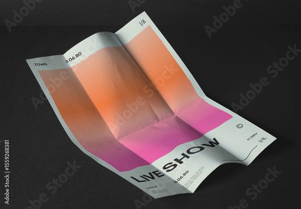 Obraz Poster Mockup with Folds