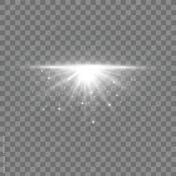 Fototapeta Abstract Radiance: A brilliant burst of light radiates outward from a central source, illuminating a subtle background with a captivating glow, suggesting energy, innovation, and purity. 