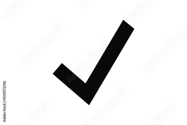 Obraz black right tick icon vector on transparent background