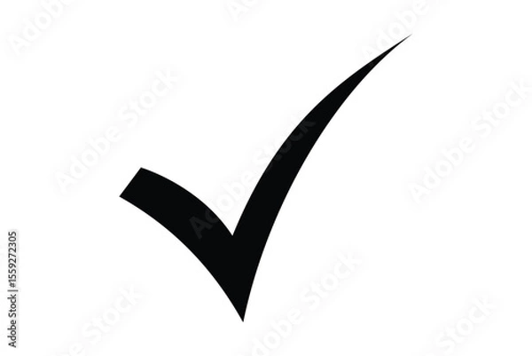 Obraz black right tick icon vector on transparent background