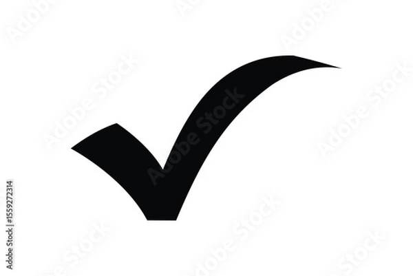 Obraz black right tick icon vector on transparent background