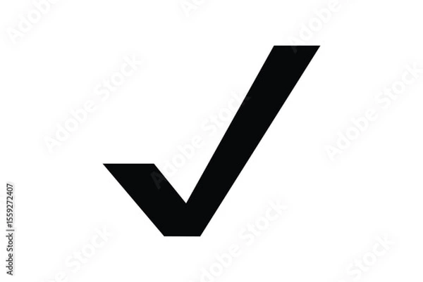 Obraz black right tick icon vector on transparent background