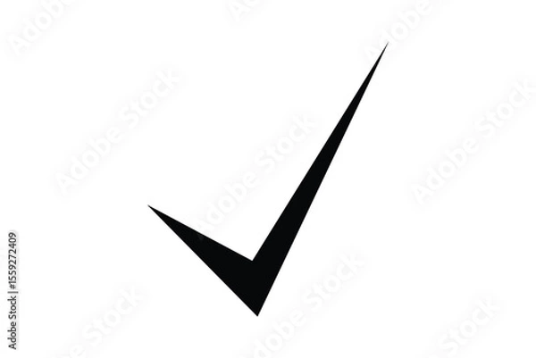 Obraz black right tick icon vector on transparent background