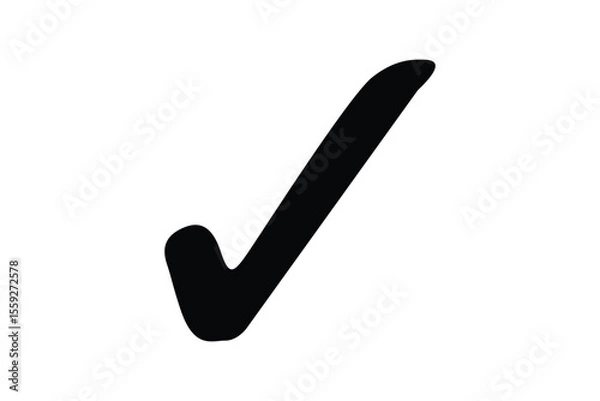 Obraz Black check mark icon vector transparent background