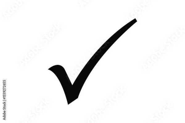 Obraz Black check mark icon vector transparent background