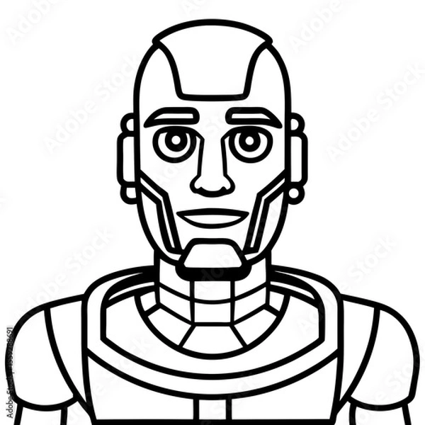 Obraz Minimal Robot Face Vector