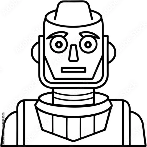 Obraz Minimal Robot Face Vector