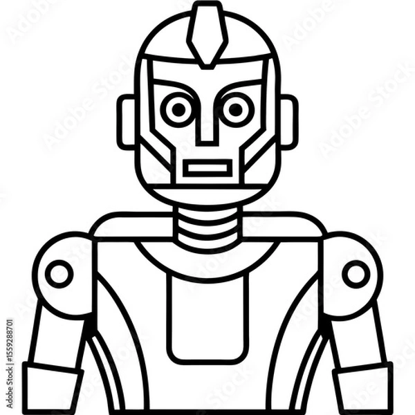 Obraz Minimal Robot Face Vector