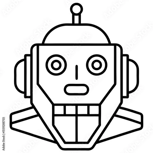 Obraz Minimal Robot Face Vector