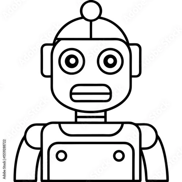 Obraz Minimal Robot Face Vector