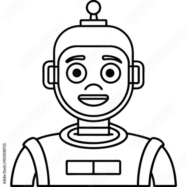 Obraz Minimal Robot Face Vector