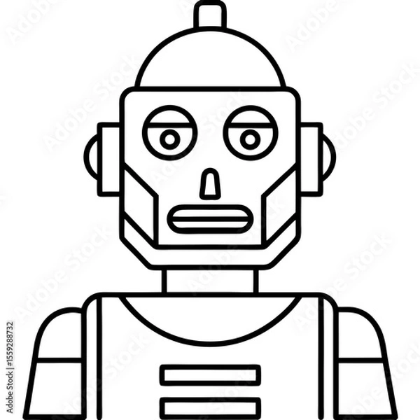 Obraz Minimal Robot Face Vector