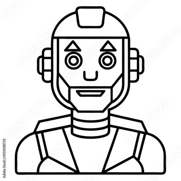 Obraz Minimal Robot Face Vector