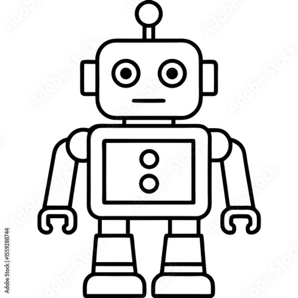 Obraz Minimal Robot Face Vector