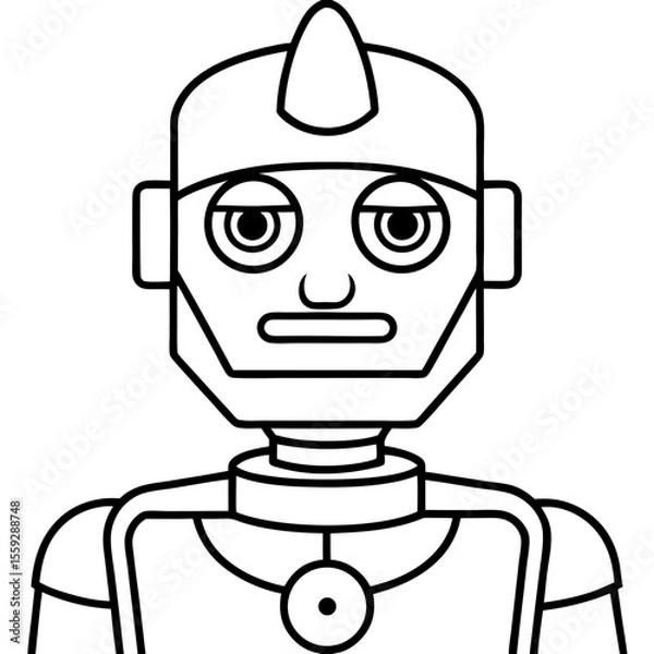 Obraz Minimal Robot Face Vector