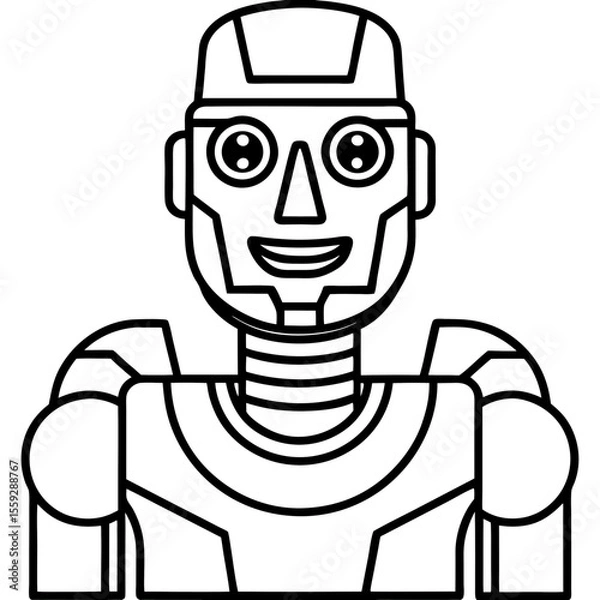 Obraz Minimal Robot Face Vector