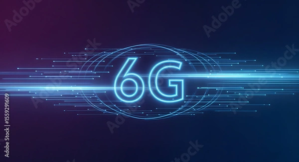 Obraz 6G Network Technology - High-Speed Global Data Transmission Concept