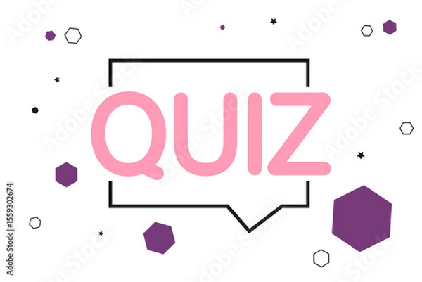 Fototapeta Quiz poster or game banner, vector 