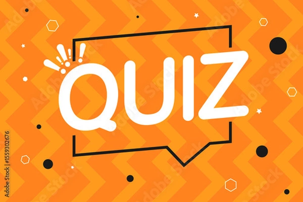 Fototapeta Quiz poster design template, game banner, vector 