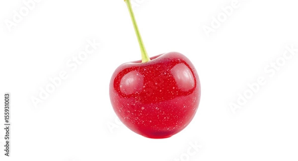 Fototapeta Single Red Cherry Isolated on White Background
