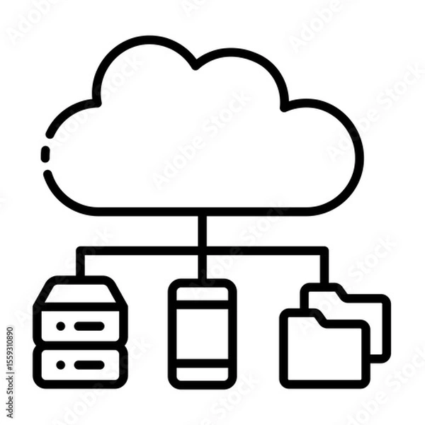 Obraz cloud base outline icon for online storage and data structure