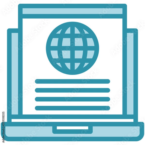 Fototapeta Data Feed dual tone blue color mini illustration icon, use for journalist, broadcasting, news and media UI, UX kit, app and web development, digital or print.