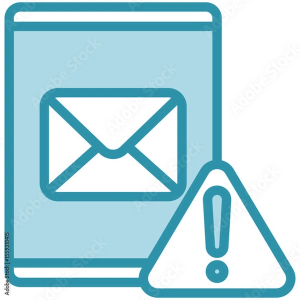 Fototapeta Alert dual tone blue color mini illustration icon, use for journalist, broadcasting, news and media UI, UX kit, app and web development, digital or print.
