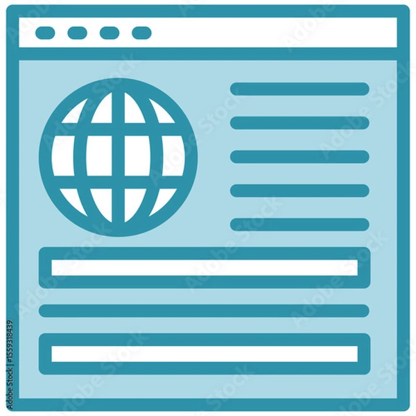 Fototapeta Feed dual tone blue color mini illustration icon, use for journalist, broadcasting, news and media UI, UX kit, app and web development, digital or print.