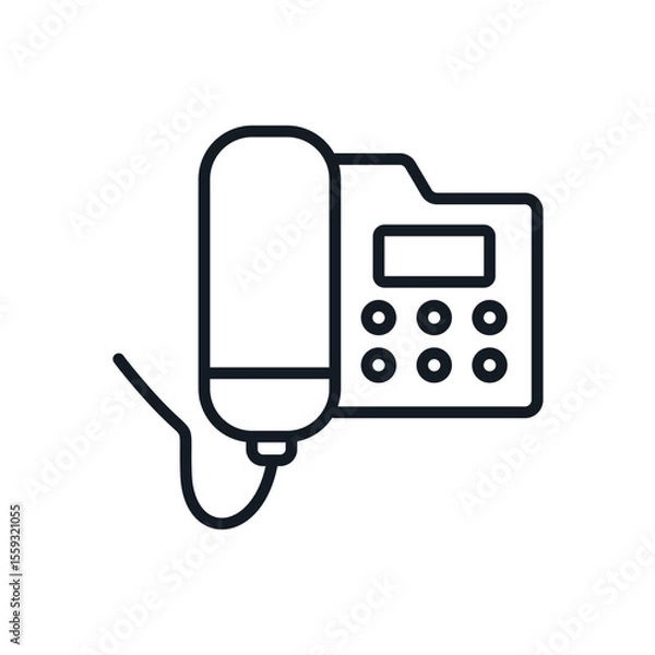 Fototapeta phone office icons isolated on White Background. Flat style design
