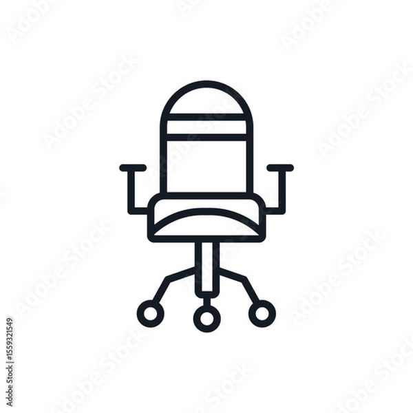 Fototapeta chair office icons isolated on White Background. Flat style design