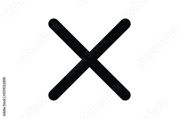 Obraz black and white cancel cross close tab icon vector