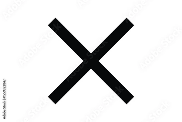 Obraz black and white cancel cross close tab icon vector